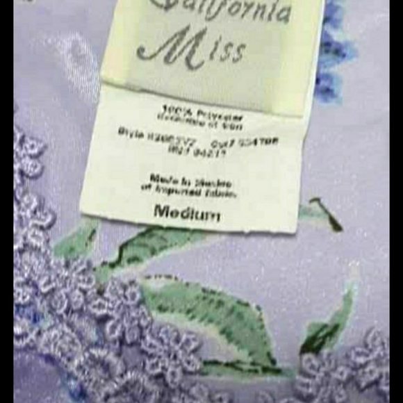 Womens sz Med Lavender blue green Floral print nighty pj gown - Picture 3 of 7